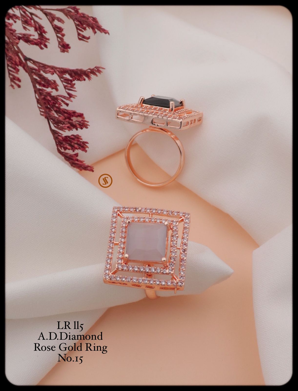 Lr Rose Gold And Silver Ad Diamond Ring Wholesalers In Delhi
